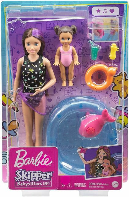 BARBIE BABYSITTER POOL AND TODDLER