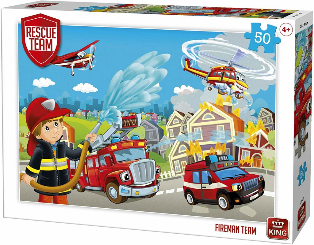 King Rescue Team Jigsaw Puzzle Fireman Team 50pc