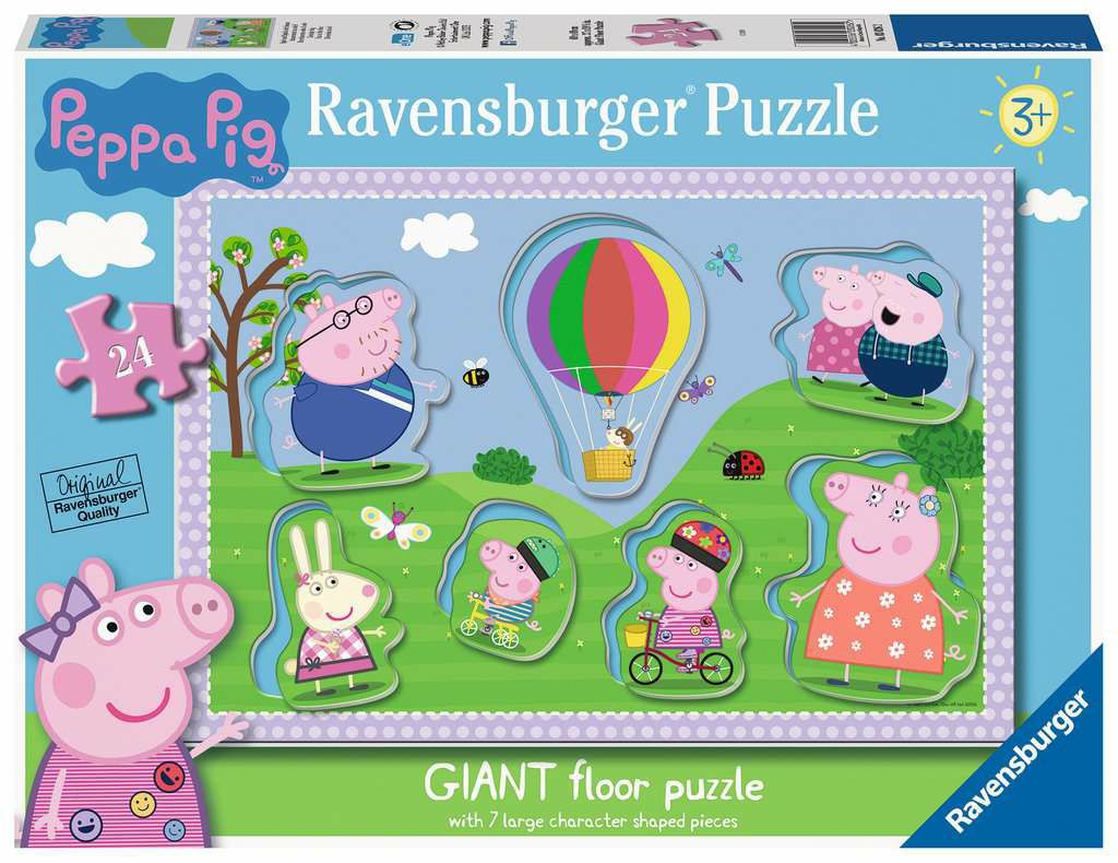 Ravensburger Peppa Pig – 24 piece Giant Floor Jigsaw Puzzle with Large Shaped Character pieces