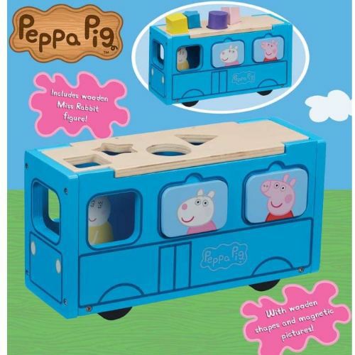 PEPPA PIG WOODEN SCHOOL BUS SHAPE SORTER