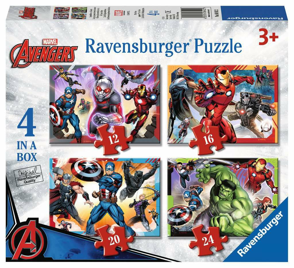 Ravensburger Marvel Avengers – 4 in Box (12, 16, 20, 24 piece) Jigsaw Puzzles