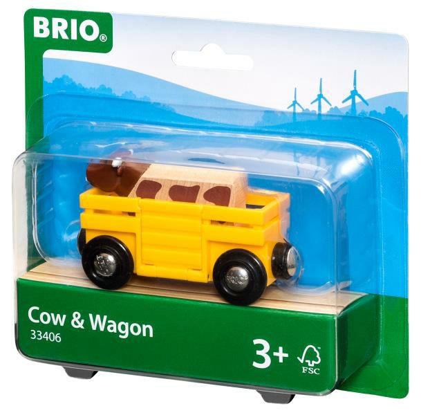 BRIO Cow and Wagon