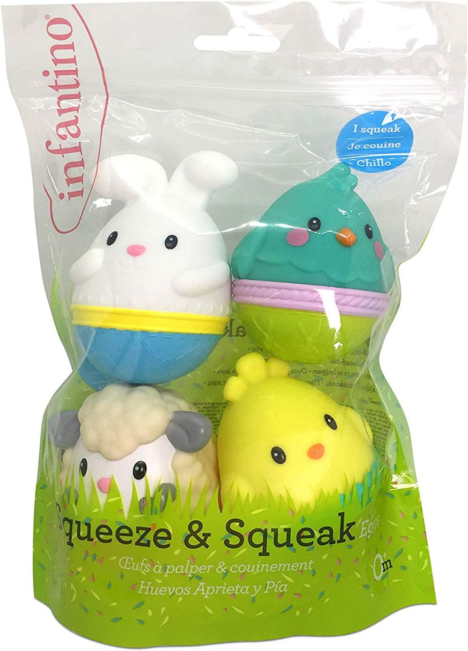 infantino Squeeze and Squeak Bath Eggs 4 pack